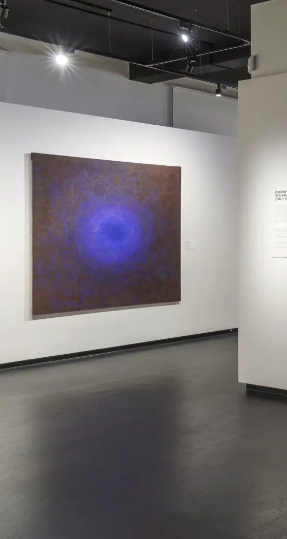 Provisional image: single abstract painting lit on a gallery wall